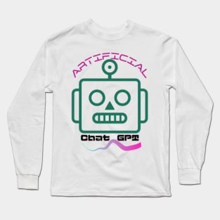 Chat GPT Artificial , Green Robot Long Sleeve T-Shirt